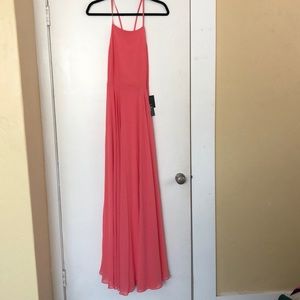 NWT Lulu’s Salmon Chiffon Maxi